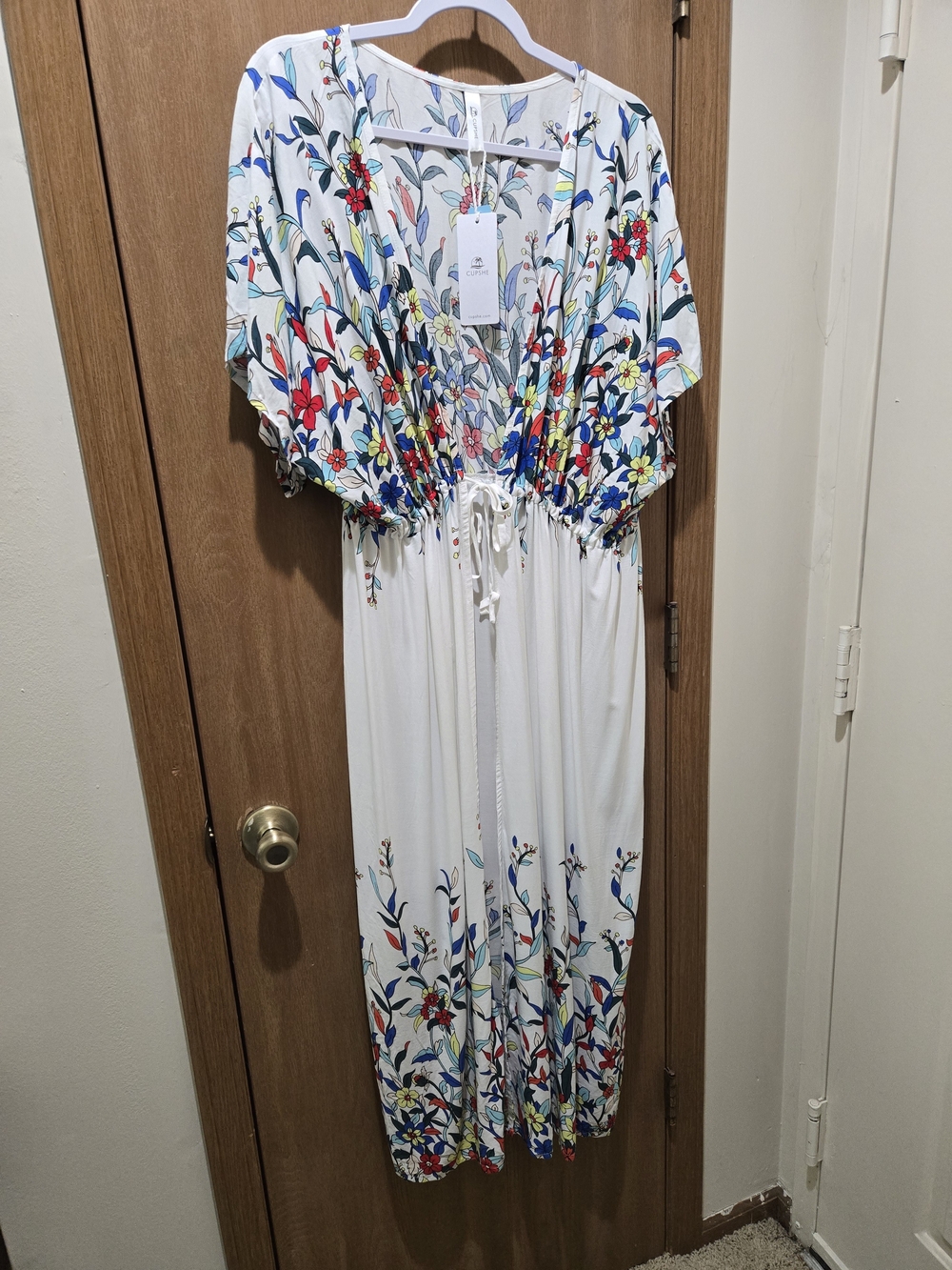 NWT Cupshe Wildflower Bohemian Open Front Maxi Swim Cover-Up | One Size